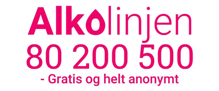 Et logo for Alkolinjen med telefonnummer